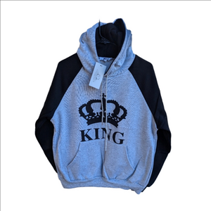 KING Gold Crown red and black, men's hoodie, front‎ pockets sweater. NWT